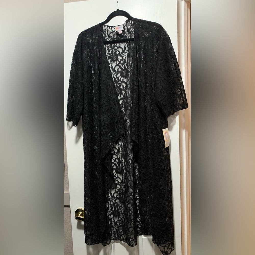 LuLaRoe Black Lace Shirley, Size Medium